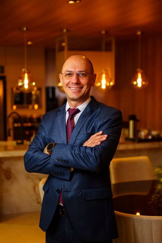 Retrato executivo em restaurante