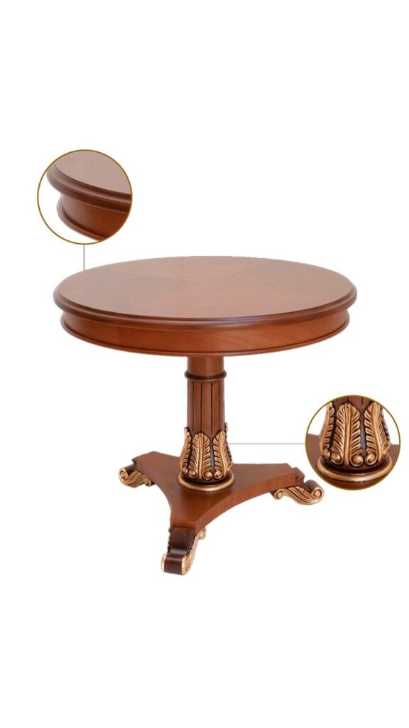 Mesa de madeira com detalhes